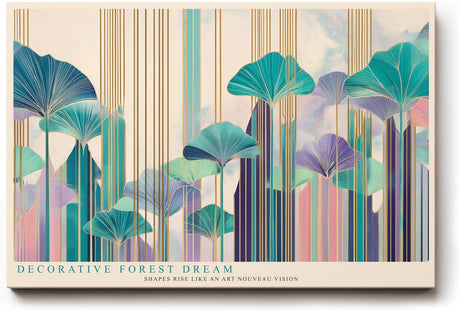 Paul Sinus Wandbild 120x80cm abstrakter Wald modern bunt dekorative Blaetter Kunst Kunstdruck grosses Kunstbild stilvolle Wanddekoration fuer Wohnzimmer Büro
