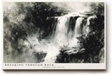 Paul Sinus Wandbild 120x80cm abstrakter Wasserfall monochrom moderne Naturkunst schwarz weiss dynamische Landschaftsmalerei grosses Kunstbild Wanddekoration fuer Wohnzimmer Büro Flur