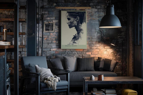Paul Sinus Wandbild in 40x60cm abstraktes digitales Porträt – modernes Kunstmotiv zwischen Mensch und Technologie