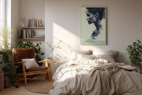 Paul Sinus Wandbild in 40x60cm abstraktes digitales Porträt – modernes Kunstmotiv zwischen Mensch und Technologie