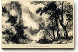 Paul Sinus Wandbild 120x80cm asiatische Landschaft Tuschemalerei Berge Nebel Kunstdruck grosses Wandbild 120x80cm ruhige Wanddekoration fuer Wohnzimmer Büro