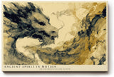 Paul Sinus Wandbild 120x80cm asiatischer Drachengeist Tusche Stil beige schwarz mythologische Kunst modernes bild grosses Wandbild 120x80cm ruhige Wanddekoration fuer Wohnzimmer Büro