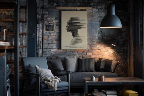 Paul Sinus Wandbild in 40x60cm digitales Profilporträt – modernes Kunstmotiv in Linienund Schaltkreisoptik