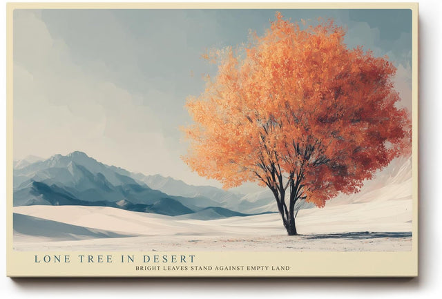 Paul Sinus Wandbild 120x80cm einsamer Baum Wüstenlandschaft orange Herbstbaum minimalistische Naturkunst ruhige Landschaft moderne