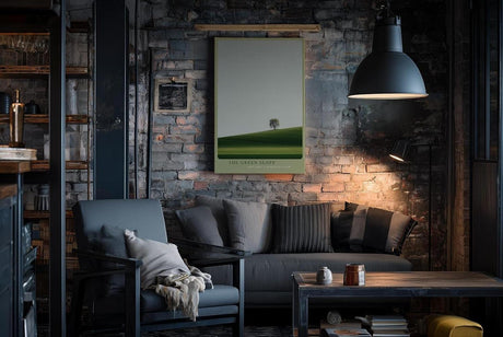 Paul Sinus Wandbild in 40x60cm einzelner Baum auf grüner Hügellandschaft – minimalistisches Naturmotiv für moderne Raumgestaltung