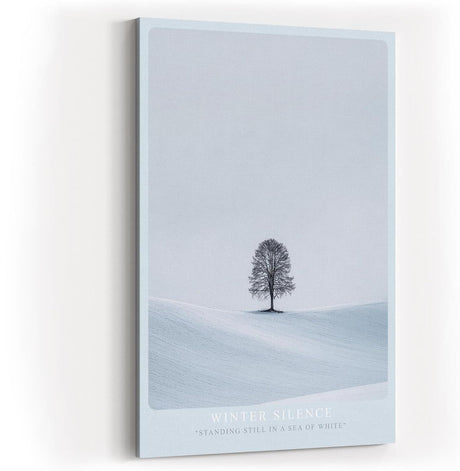 Paul Sinus Wandbild in 40x60cm einzelner Baum im Winter – minimalistisches Naturmotiv in kühlen Farbtönen