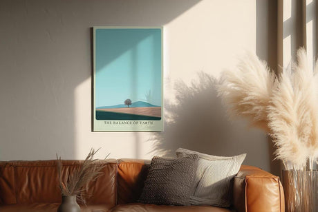 Paul Sinus Wandbild in 40x60cm einzelner Baum vor weiter Landschaft – minimalistisches Naturmotiv mit harmonischer Farbgebung