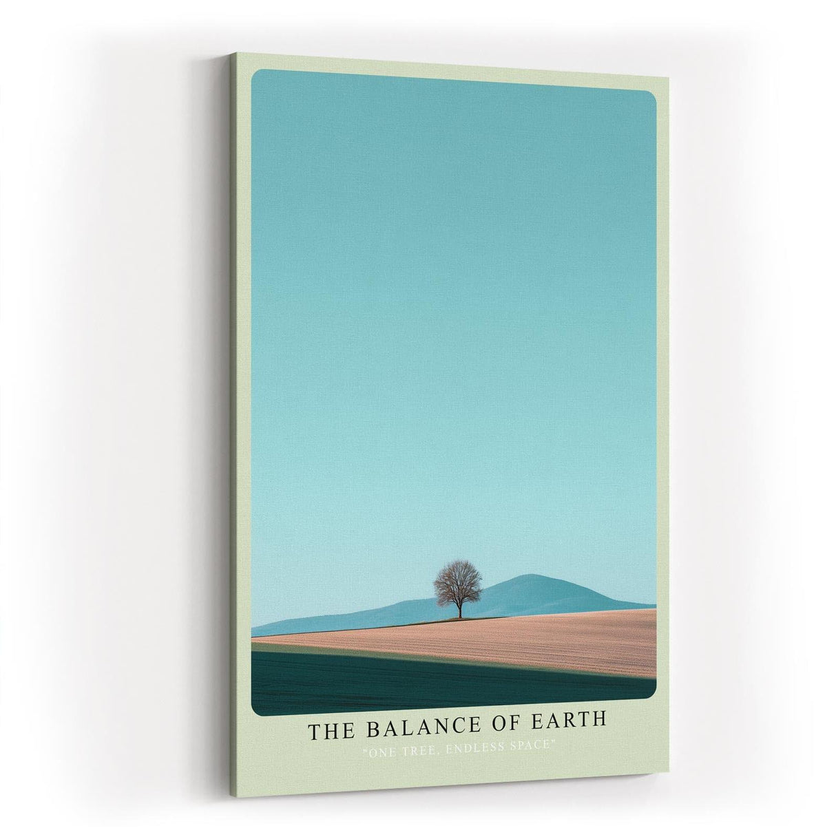 Paul Sinus Wandbild in 40x60cm einzelner Baum vor weiter Landschaft – minimalistisches Naturmotiv mit harmonischer Farbgebung