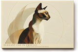 Paul Sinus Wandbild 120x80cm elegante Katze Profil moderne Tierkunst minimalistische Linien warme Naturfarben Kunstdruck stilvolle Wanddekoration fuer Wohnzimmer Schlafzimmer Büro