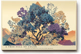 Paul Sinus Wandbild 120x80cm farbenreicher Baum Landschaft moderne Naturillustration buntes Kunstbild stilvolle Wanddekoration fuer Wohnzimmer Büro