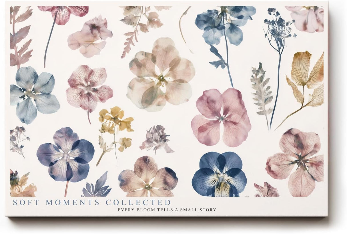 Paul Sinus Wandbild 120x80cm florale Illustration Blumen Sammlung in Pastellfarben moderne botanische Kunst stilvolles Naturbild für Wohnzimmer Büro