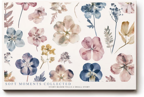Paul Sinus Wandbild 120x80cm florale Illustration Blumen Sammlung in Pastellfarben moderne botanische Kunst stilvolles Naturbild für Wohnzimmer Büro