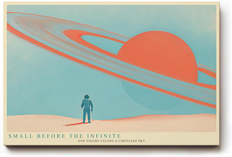 Paul Sinus Wandbild 120x80cm futuristische Landschaft Planet Saturn modern minimalistische Weltraum Kunst grosses Science Fiction Kunstbild Wanddekoration fuer Wohnzimmer Büro