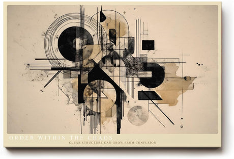 Paul Sinus Wandbild 120x80cm geometrische abstrakte Kunst moderne Linien und Formen minimalistische Designkomposition stilvolle Wanddekoration fuer Wohnzimmer Büro