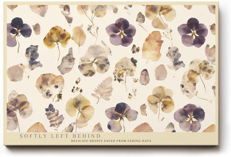 Paul Sinus Wandbild 120x80cm gepresste Blumen botanische Illustration vintage Naturkunst beige braun florales Muster moderne Wanddekoration fuer Wohnzimmer