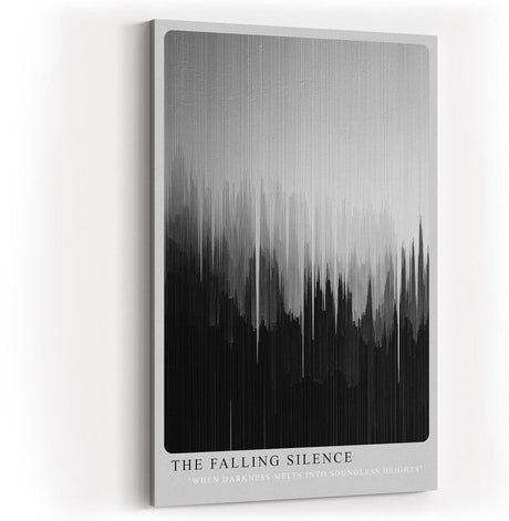 Paul Sinus Wandbild in 80x120cm The Falling Silence – Minimalistische Kunst mit vertikalen Farbverläufen in Schwarz und Grau