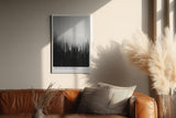 Paul Sinus Wandbild in 80x120cm The Falling Silence – Minimalistische Kunst mit vertikalen Farbverläufen in Schwarz und Grau