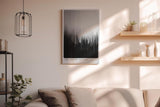 Paul Sinus Wandbild in 80x120cm The Falling Silence – Minimalistische Kunst mit vertikalen Farbverläufen in Schwarz und Grau