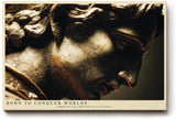 Paul Sinus Wandbild 120x80cm klassische Skulptur Portrait antike Statue Kunst gold braun Renaissance Stil grosses Kunstbild elegante Wanddekoration fuer Wohnzimmer Büro Bibliothek