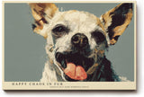 Paul Sinus Wandbild 120x80cm lustiger Chihuahua Hund Portrait moderne Tierkunst warmes Farbspiel Kunstdruck stilvolle Wanddekoration fuer Wohnzimmer Flur Büro Tierliebhaber