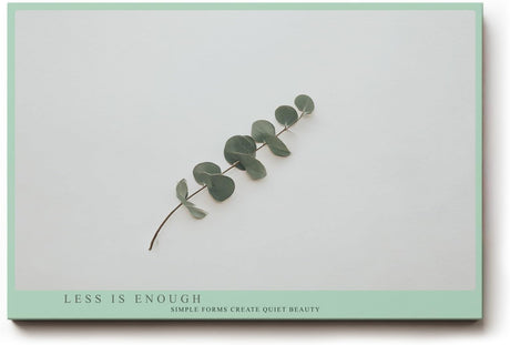 Paul Sinus Wandbild 120x80cm minimalistische Eukalyptus Pflanze moderne botanische Naturkunst dezente gruene Wanddekoration fuer Wohnzimmer Büro