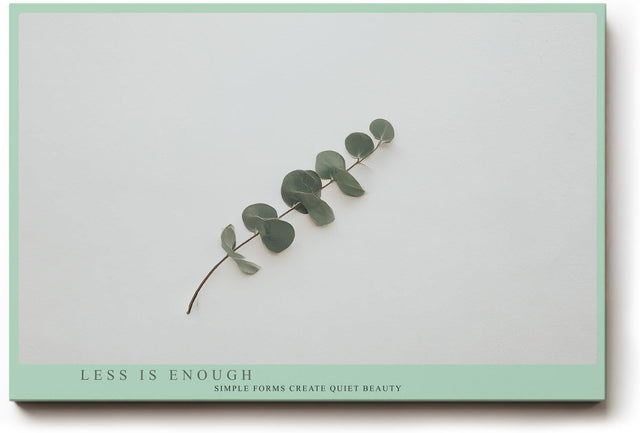 Paul Sinus Wandbild 120x80cm minimalistische Eukalyptus Pflanze moderne botanische Naturkunst dezente gruene Wanddekoration fuer Wohnzimmer Büro
