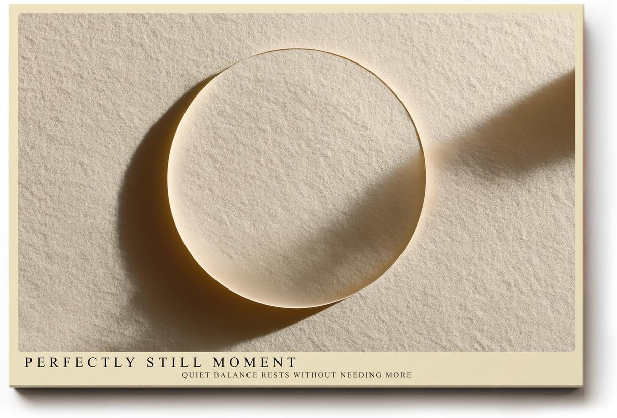 Paul Sinus Wandbild 120x80cm minimalistische Kreisform beige modern abstrakte Kunst Kunstdruck grosses Wandbild 120x80cm ruhige Wanddekoration fuer Wohnzimmer Büro