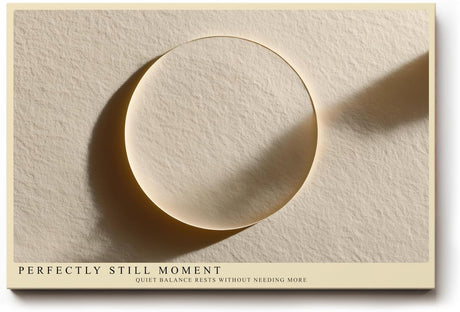 Paul Sinus Wandbild 120x80cm minimalistische Kreisform beige modern abstrakte Kunst Kunstdruck grosses Wandbild 120x80cm ruhige Wanddekoration fuer Wohnzimmer Büro