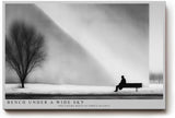 Paul Sinus Wandbild 120x80cm minimalistische Winterlandschaft schwarz weiss Fotokunst modern Kunstdruck grosses Kunstbild ruhige Wanddekoration fuer Wohnzimmer Büro Flur