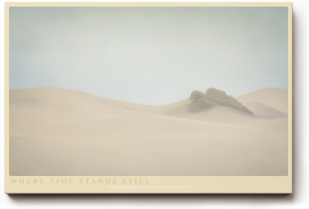 Paul Sinus Wandbild 120x80cm minimalistische Wuestenlandschaft Sandduenen ruhige Naturfotografie sanfte Beige Toene modernes Landschaftsbild stilvolle Wanddekoration fuer Wohnzimmer Büro