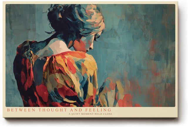 Paul Sinus Wandbild 120x80cm moderne Frauenfigur Malerei abstraktes Portrait warme Farben kuenstlerisches Figurenbild stilvolle Wanddekoration fuer Wohnzimmer Büro