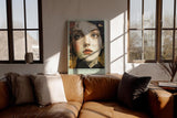 Paul Sinus Wandbild in 40x60cm modernes Frauenporträt in Collagenoptik – facettenreiche Kunst für zeitgemäße Wohnund Arbeitsräume