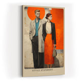 Paul Sinus Wandbild in 40x60cm modernes Modepaar vor farbintensivem Hintergrund – stilvolle, zeitgenössische Darstellung