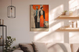 Paul Sinus Wandbild in 40x60cm modernes Modepaar vor farbintensivem Hintergrund – stilvolle, zeitgenössische Darstellung