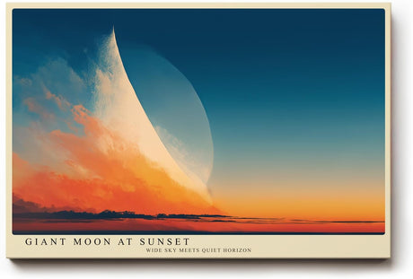 Paul Sinus Wandbild 120x80cm riesiger Mond Sonnenuntergang moderne Landschaft Kunst Himmel Natur Kunstdruck stilvolle Wanddekoration fuer Wohnzimmer Schlafzimmer Büro