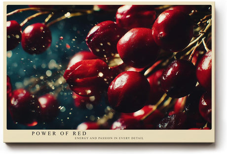 Paul Sinus Wandbild 120x80cm rote Beeren Makrofotografie Naturmotiv moderne Food Fotografie Kunstbild stilvolle Wanddekoration fuer Kueche Esszimmer Wohnzimmer