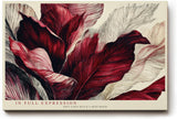 Paul Sinus Wandbild 120x80cm rote Blaetter abstrakte botanische Kunst moderne Pflanzenillustration Leinwand Wanddekoration stilvolle Naturkunst fuer Wohnzimmer