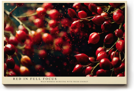 Paul Sinus Wandbild 120x80cm rote Wildbeeren Makrofotografie lebendige Natur Fotokunst mit leuchtenden Farben modernes Fruchtbild für Küche Esszimmer Wohnzimmer