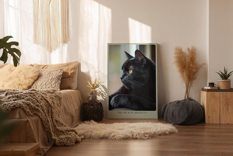 Paul Sinus Wandbild in 40x60cm schwarzer Kater im Profil – edles Tierporträt mit intensiven Augen für stilvolle Raumgestaltung