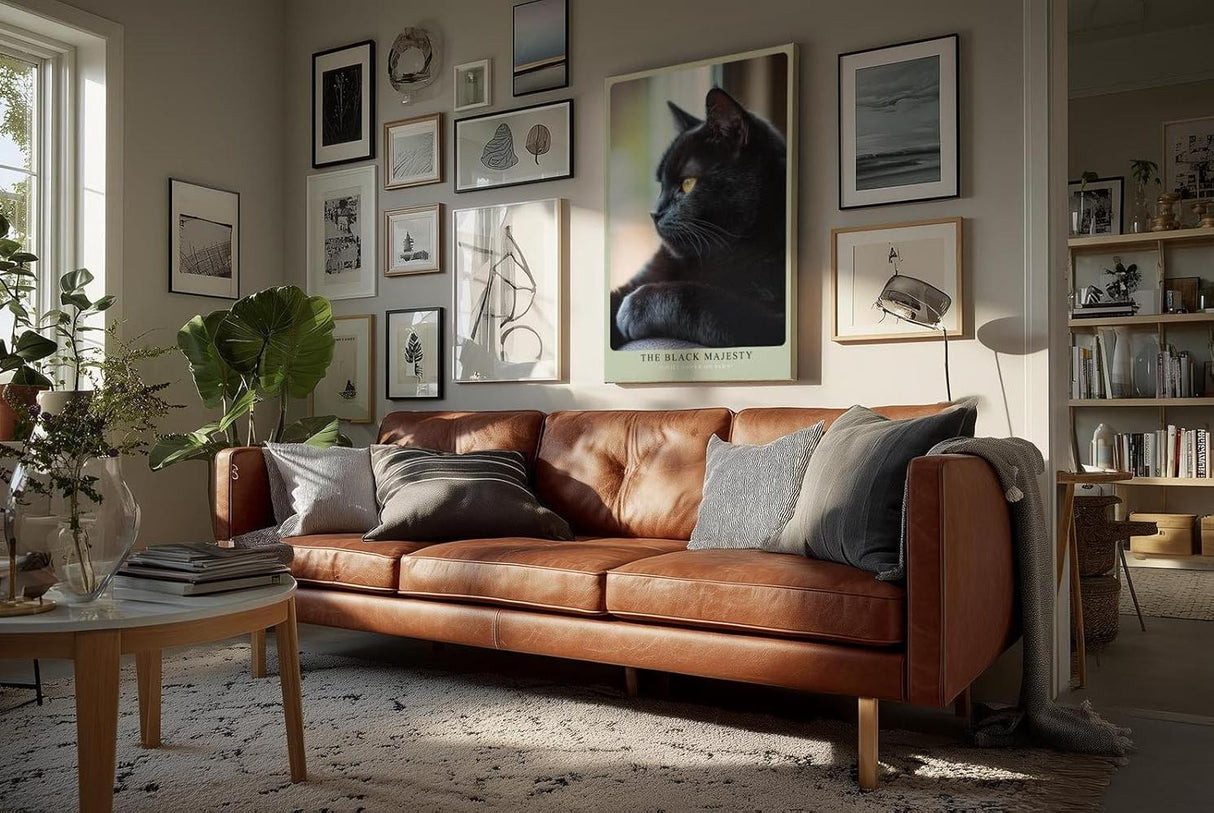 Paul Sinus Wandbild in 40x60cm schwarzer Kater im Profil – edles Tierporträt mit intensiven Augen für stilvolle Raumgestaltung