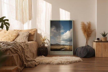 Paul Sinus Wandbild in 40x60cm toskanische Felder unter imposantem Himmel – mediterranes Landschaftsmotiv für warme Wohnakzente