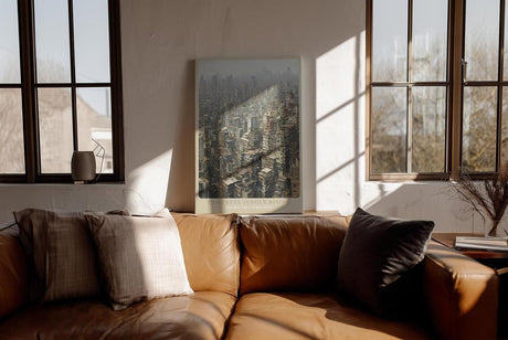 Paul Sinus Wandbild in 40x60cm urbane Megacity – detailreiches Stadtmotiv mit dichter Hochhausarchitektur
