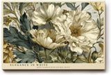 Paul Sinus Wandbild 120x80cm weisse Blumen elegante Naturmalerei florale Kunst beige gruene Toene stilvolle Wanddekoration fuer Wohnzimmer Büro
