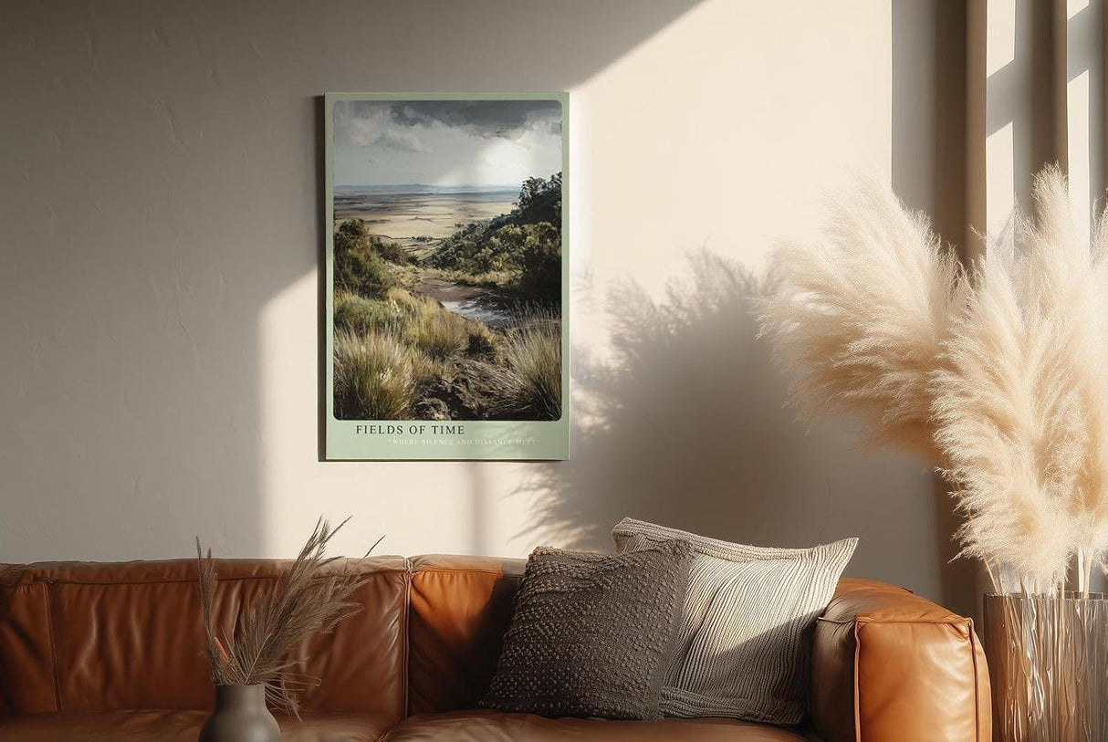 Paul Sinus Wandbild in 40x60cm weite Landschaft mit Gräsern und Panoramablick – atmosphärisches Naturmotiv für entspannte Wohnund Arbeitsräume
