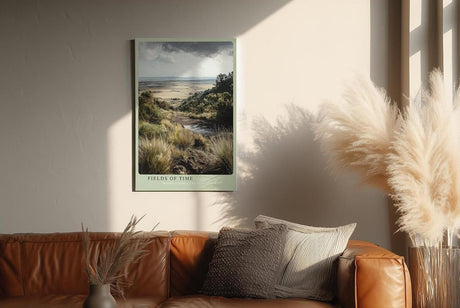 Paul Sinus Wandbild in 40x60cm weite Landschaft mit Gräsern und Panoramablick – atmosphärisches Naturmotiv für entspannte Wohnund Arbeitsräume