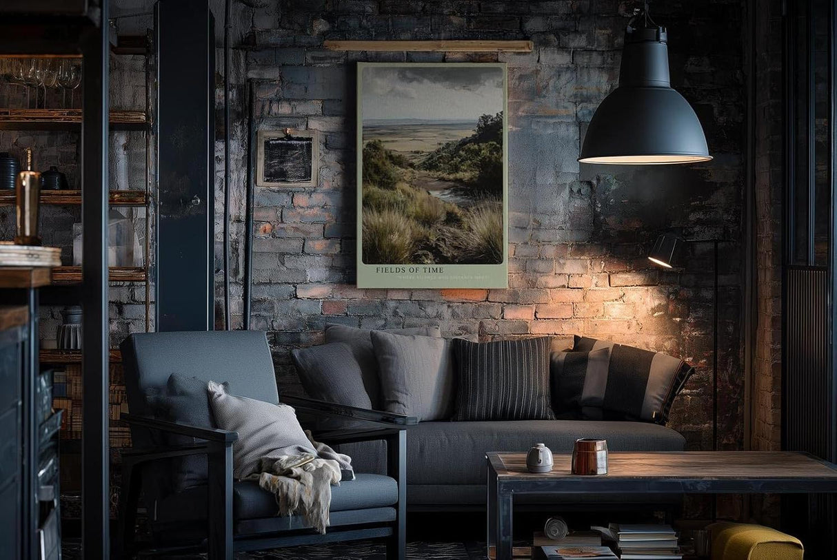 Paul Sinus Wandbild in 40x60cm weite Landschaft mit Gräsern und Panoramablick – atmosphärisches Naturmotiv für entspannte Wohnund Arbeitsräume