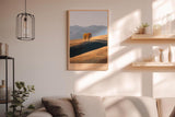 Paul Sinus Wandbild in 40x60cm zwei Bäume in goldener Hügellandschaft – harmonisches Naturmotiv mit sanften Farbtönen