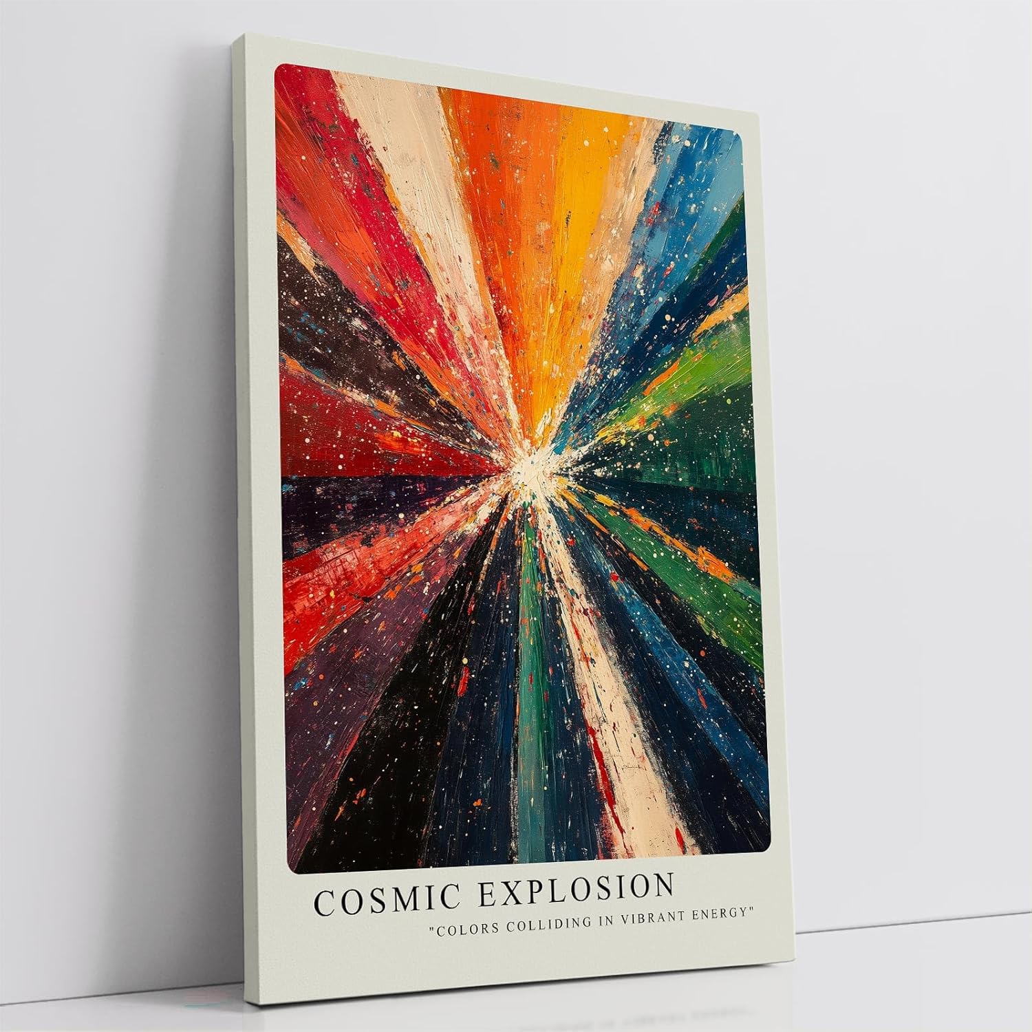 Paul Sinus Leinwandbild 40x60cm abstrakte Farbexplosion mit dynamischer Energie und leuchtender Strahlkraft – kunstvolles Leinwandbild für moderne