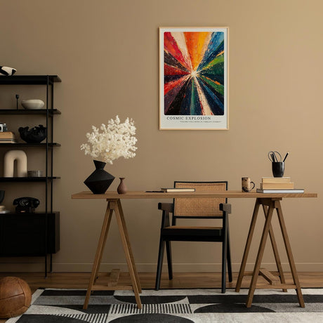 Paul Sinus Leinwandbild 40x60cm abstrakte Farbexplosion mit dynamischer Energie und leuchtender Strahlkraft – kunstvolles Leinwandbild für moderne