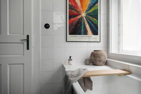 Paul Sinus Leinwandbild 40x60cm abstrakte Farbexplosion mit dynamischer Energie und leuchtender Strahlkraft – kunstvolles Leinwandbild für moderne